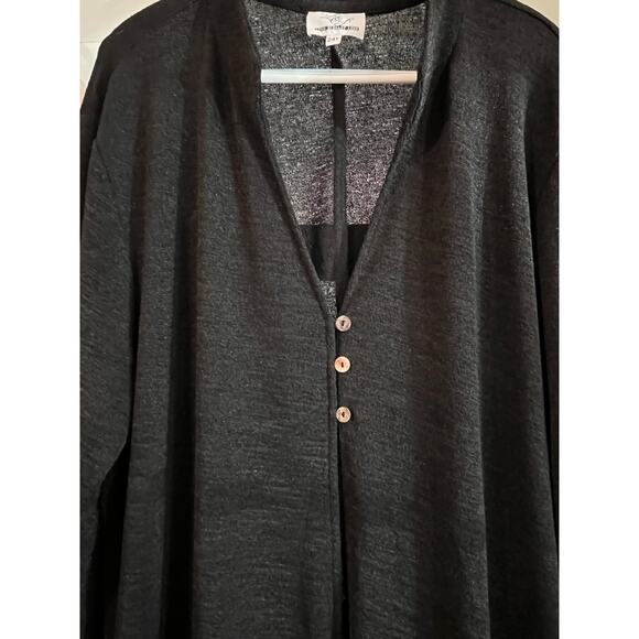 Long Elegant Legs Black Cardigan Plus 24T Tall Lightweight Layering Sweater - Picture 3 of 10